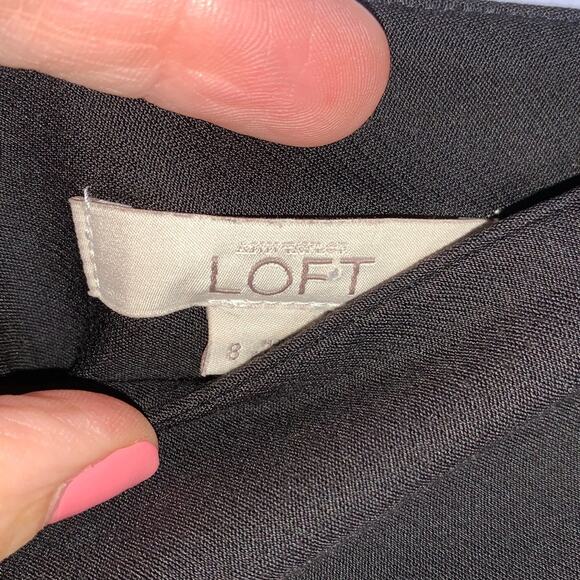 Loft black lined skirt with zipper embellishments size 8 B96 - Picture 3 of 5